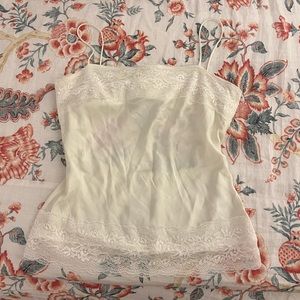 Djerf Avenue - REMAKE Dream Tank Top Cloud w/ White Lace NWOT SOLD